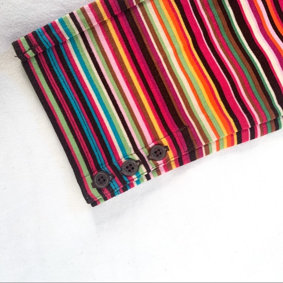 NWT Gap kids striped cropped leggings w buttons - Picture 5 of 6